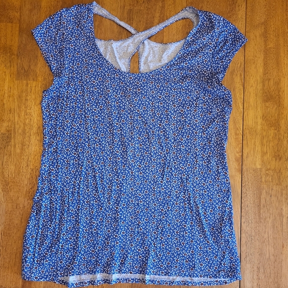 Floral Blue Women's Top - Picture 1 of 4